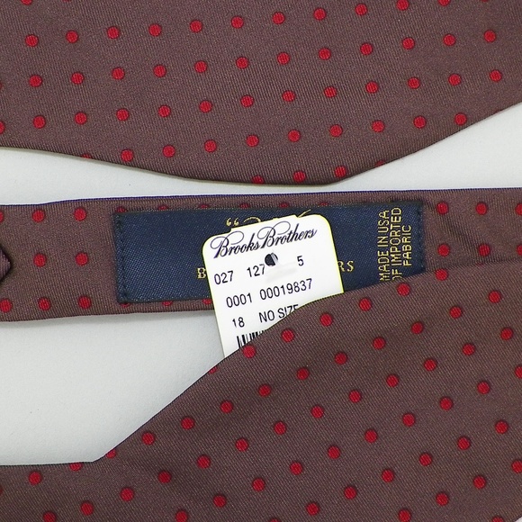 BROOKS BROTHERS Brown Red DOT Bow Tie - Picture 2 of 2